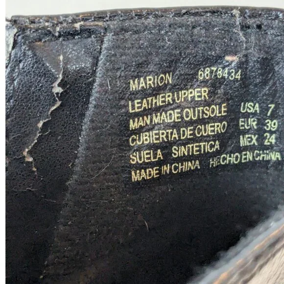 Earth Shoes Marion Leather Ankle Boots Women's Size 7 Chunky Black Zip Shoes - Picture 14 of 16